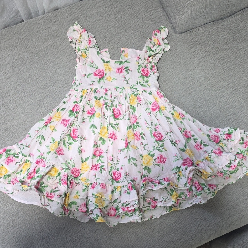 Janie and Jack Floral Dress in Pink and Yellow
